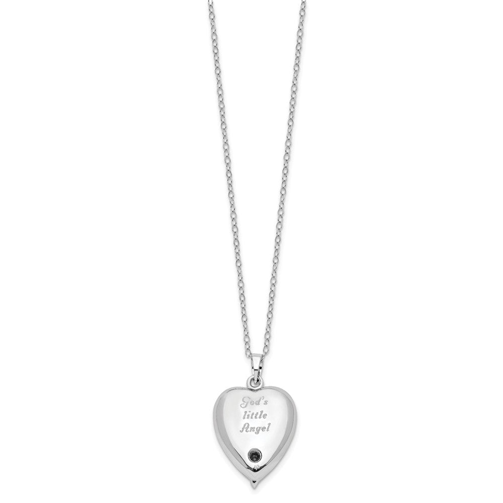 Sentimental Expressions Sterling Silver Rhodium-plated Forever My Baby Ash Holder 18 Inch Necklace