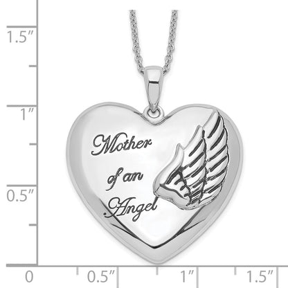 Sentimental Expressions Sterling Silver Rhodium-plated and Antiqued Mother of an Angel 18 Inch Necklace