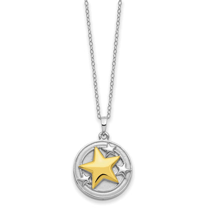 Sentimental Expressions Sterling Silver Rhodium-plated Gold-plated Your Brightest Star Ash Holder 18 Inch Necklace