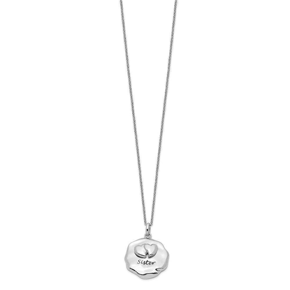 Sentimental Expressions Sterling Silver Rhodium-plated Antiqued For You My Sister 18in. Necklace