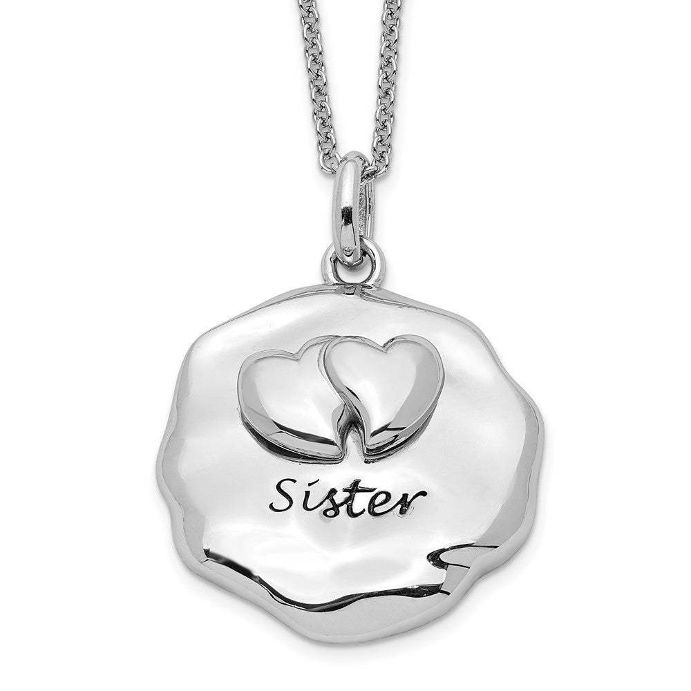 Sentimental Expressions Sterling Silver Rhodium-plated Antiqued For You My Sister 18in. Necklace