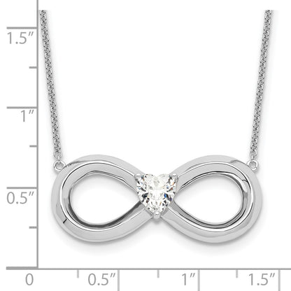 Sentimental Expressions Sterling Silver Rhodium-plated CZ Antiqued Forever 19in. Necklace