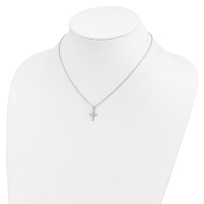 Sentimental Expressions Sterling Silver Rhodium-plated CZ Believe Big 14in. Necklace with 2in. ext