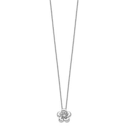 Sentimental Expressions Sterling Silver Rhodium-plated CZ Be A Blessing 14in. Necklace with 2in. ext