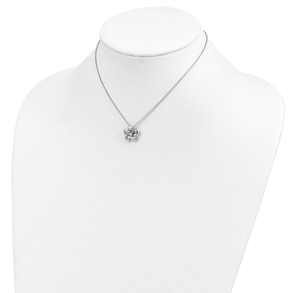 Sentimental Expressions Sterling Silver Rhodium-plated CZ Be A Blessing 14in. Necklace with 2in. ext