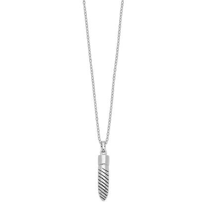 Sentimental Expressions Sterling Silver Rhodium-plated Antiqued Lined Bullet Ash Holder 18 Inch Necklace