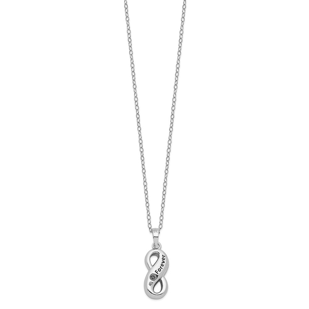 Sentimental Expressions Sterling Silver Rhodium-plated Gold-tone Heart Accent Infinite Love Ash Holder 18 Inch Necklace