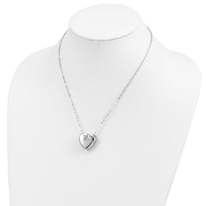 Sentimental Expressions Sterling Silver Rhodium-plated CZ Missing You Ash Holder 18 Inch Necklace