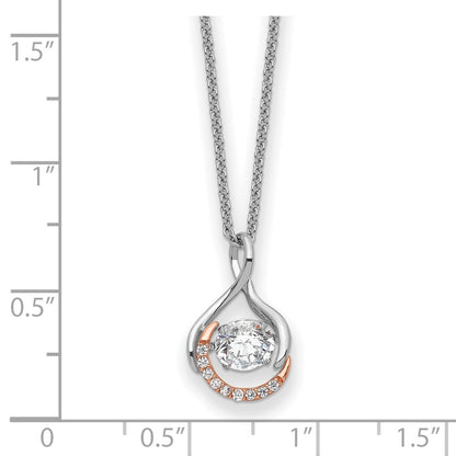 Sentimental Expressions Sterling Silver Rose-tone SS and Rose-Tone Vibrant CZ Warm Embrace 18in Necklace