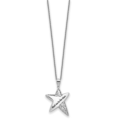 Sentimental Expressions Sterling Silver Rhodium-plated Antiqued Meet Me in the Stars 18 Inch Necklace