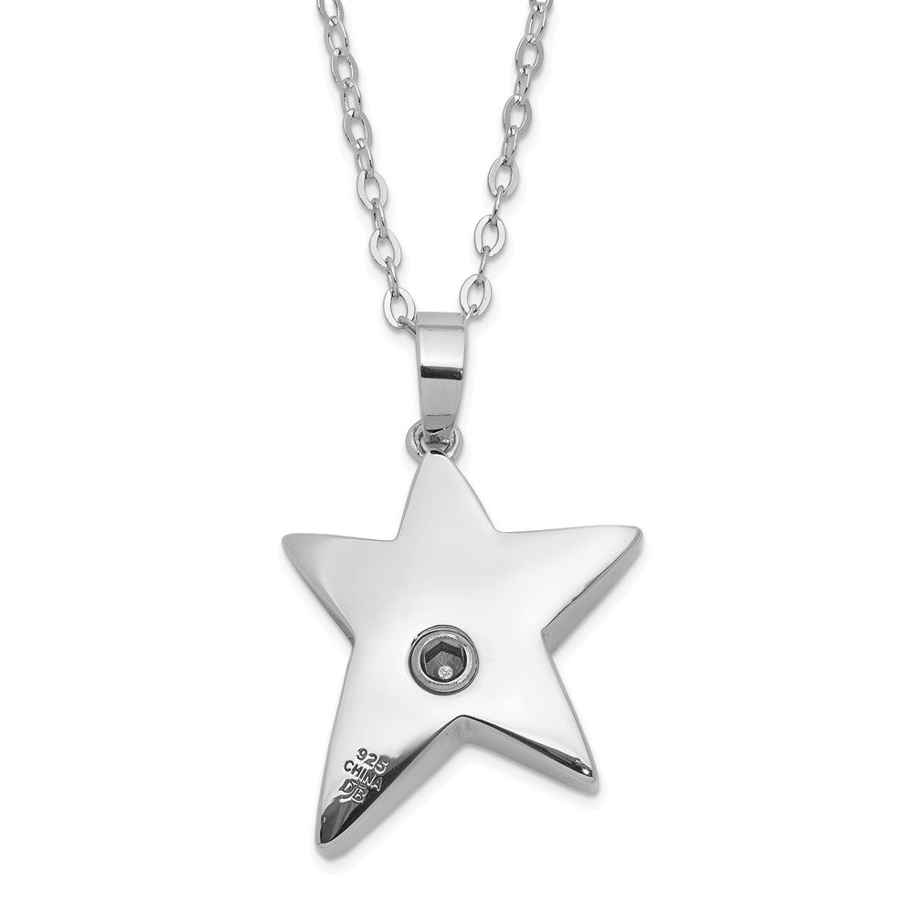 Sentimental Expressions Sterling Silver Rhodium-plated Antiqued Meet Me In The Stars 18 Inch Ash Holder Necklace