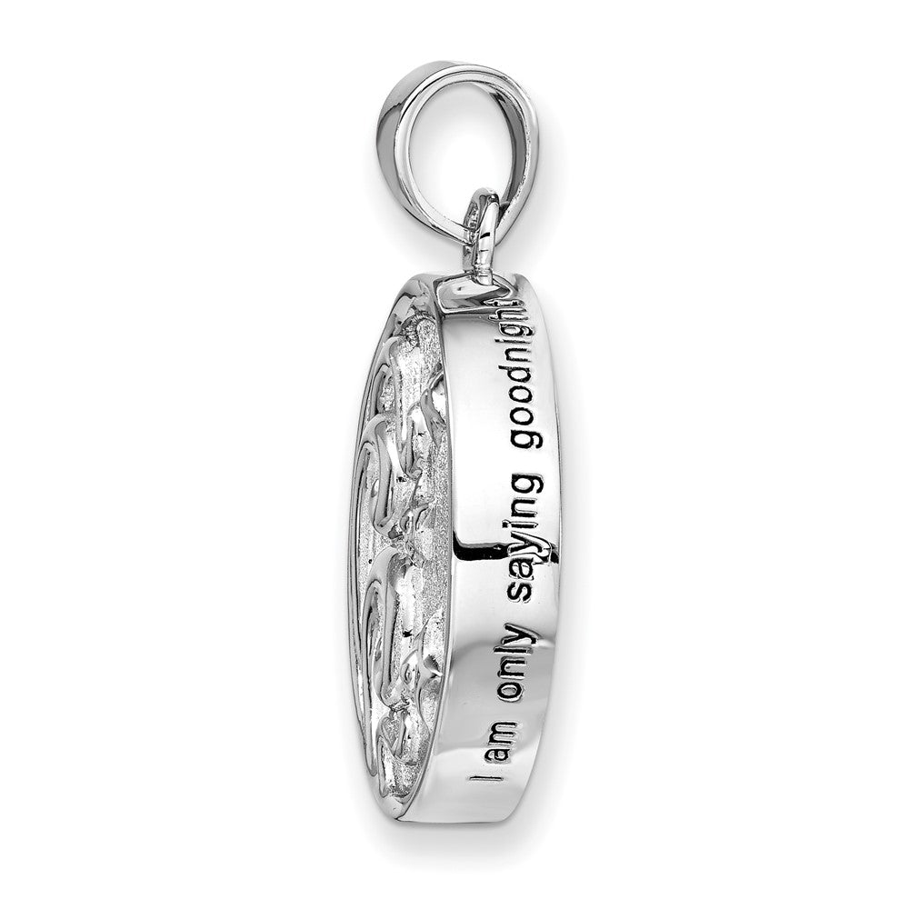 Sentimental Expressions Sterling Silver Rhodium-plated Antiqued Goodnight Ash Holder 18 Inch Necklace