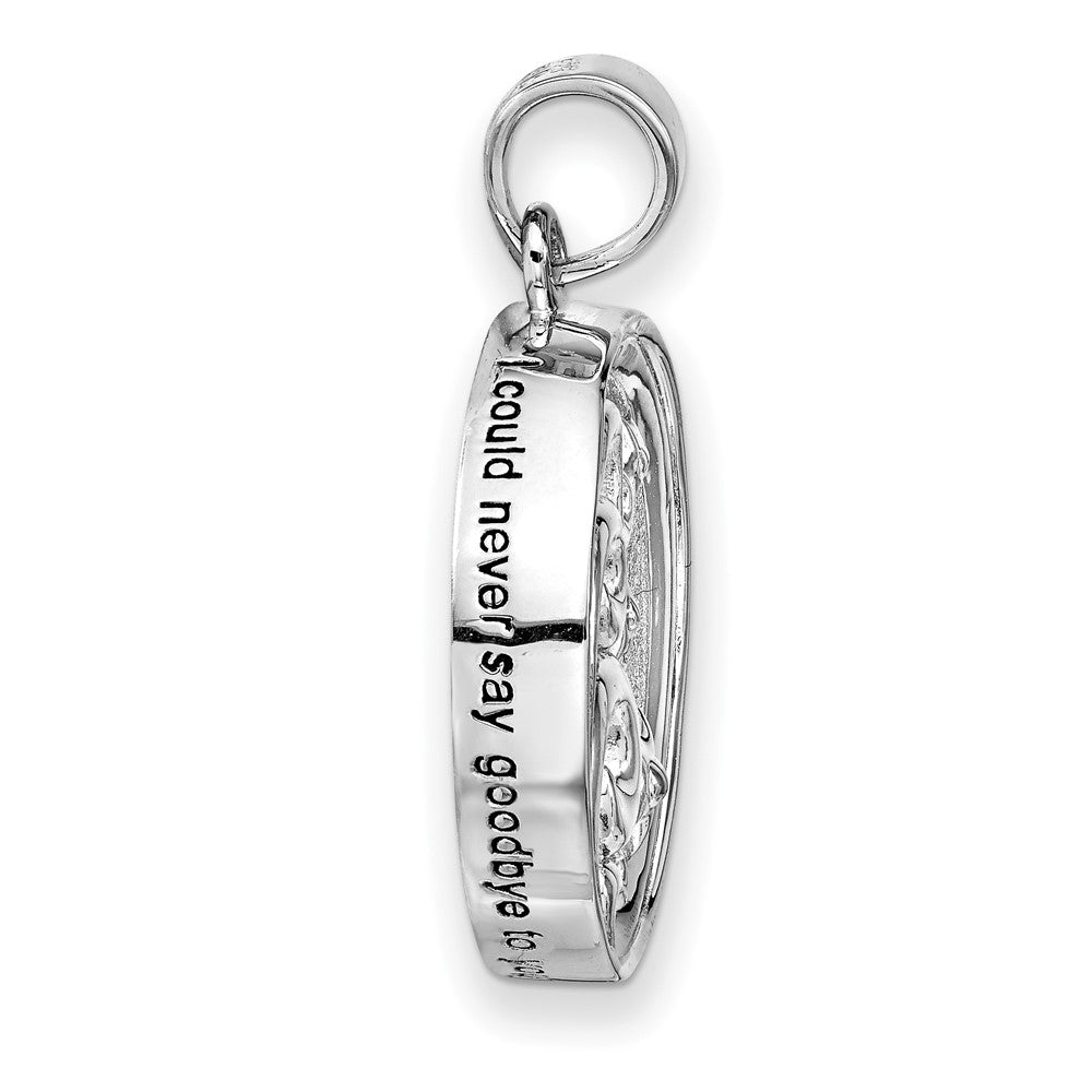 Sentimental Expressions Sterling Silver Rhodium-plated Antiqued Goodnight Ash Holder 18 Inch Necklace