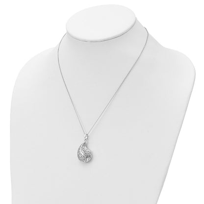 Sentimental Expressions Sterling Silver Rhodium-plated Antiqued Forever Loved Ash Holder 18 Inch Necklace