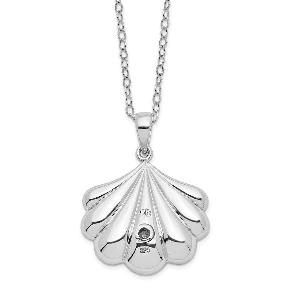 Sentimental Expressions Sterling Silver Rhodium-plated Shell Ash Holder 18 Inch Necklace