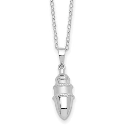 Sentimental Expressions Sterling Silver Rhodium-plated Beaded Bulb Shaped Ash Holder 18 Inch Necklace