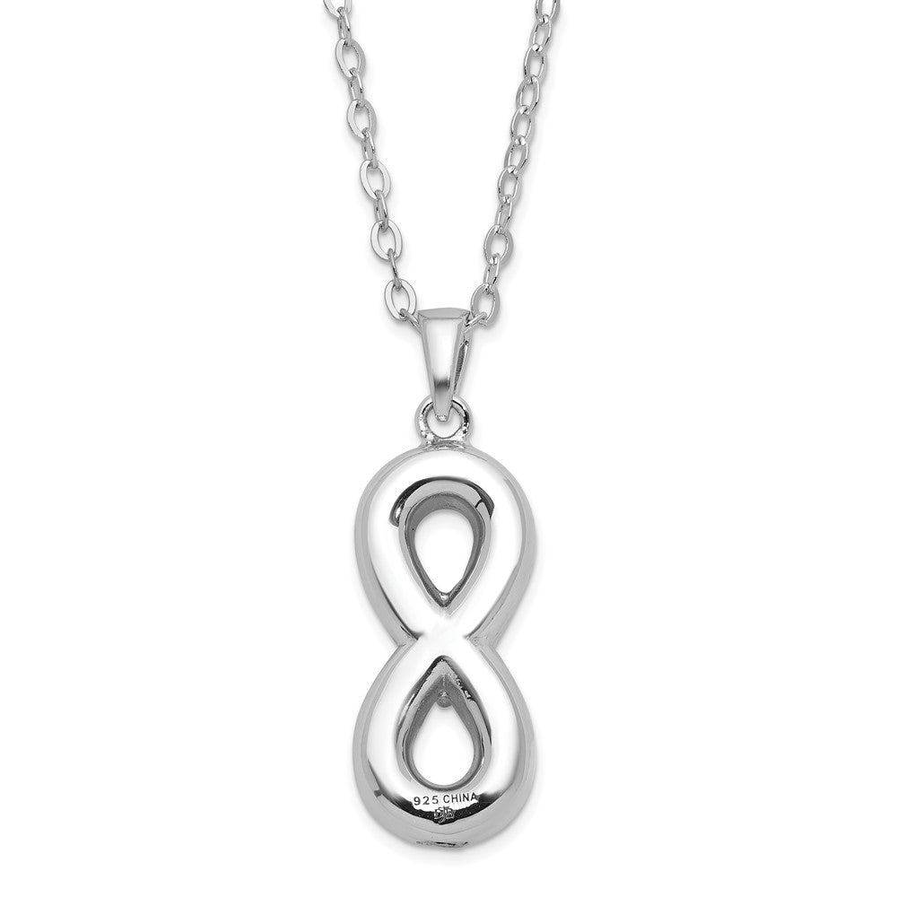 Sentimental Expressions Sterling Silver Rhodium-plated CZ Infinity Ash Holder 18 Inch Necklace