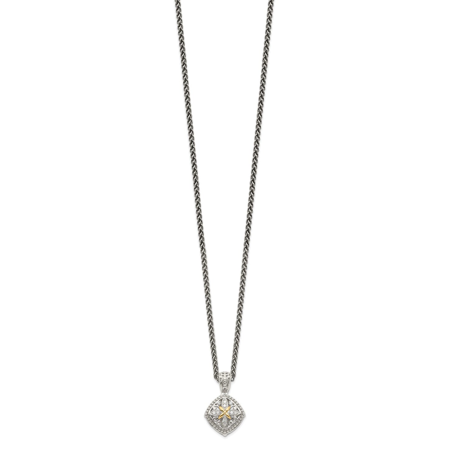 Shey Couture Sterling Silver with 14K Accent 18 Inch Diamond Necklace