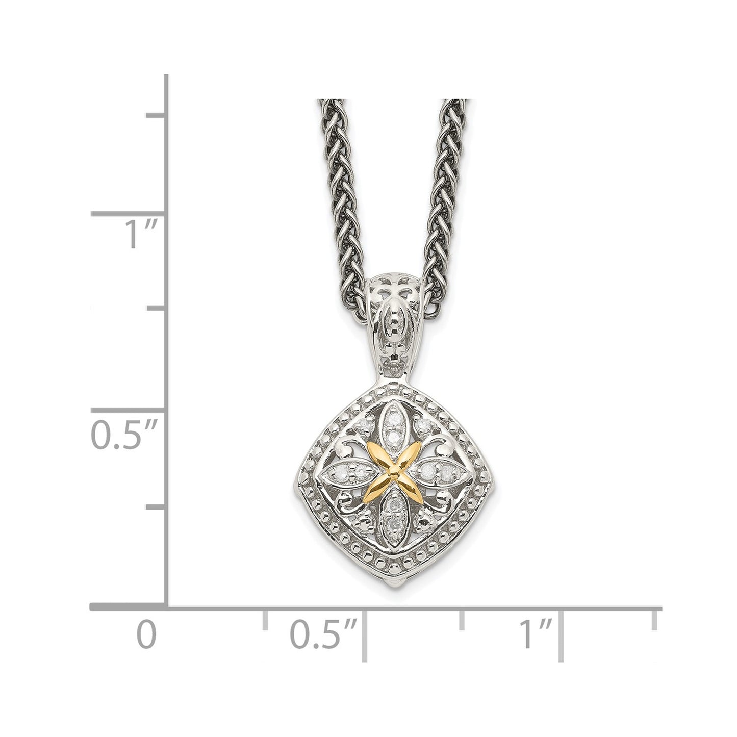 Shey Couture Sterling Silver with 14K Accent 18 Inch Diamond Necklace