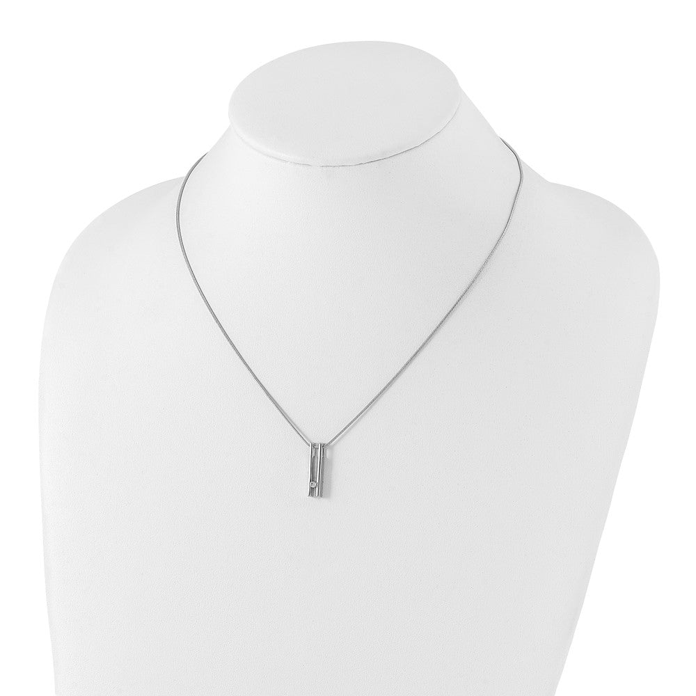 White Ice Sterling Silver Rhodium-plated 18 Inch Diamond Necklace with 2 Inch Extender