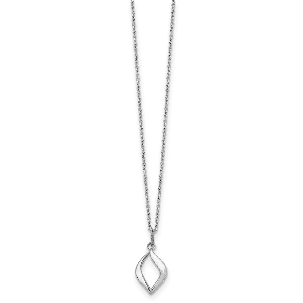 White Ice Sterling Silver Rhodium-plated 18 Inch Diamond Necklace with 2 Inch Extender