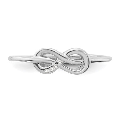 White Ice Sterling Silver Rhodium-plated Diamond Infinity Ring