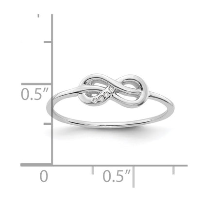 White Ice Sterling Silver Rhodium-plated Diamond Infinity Ring