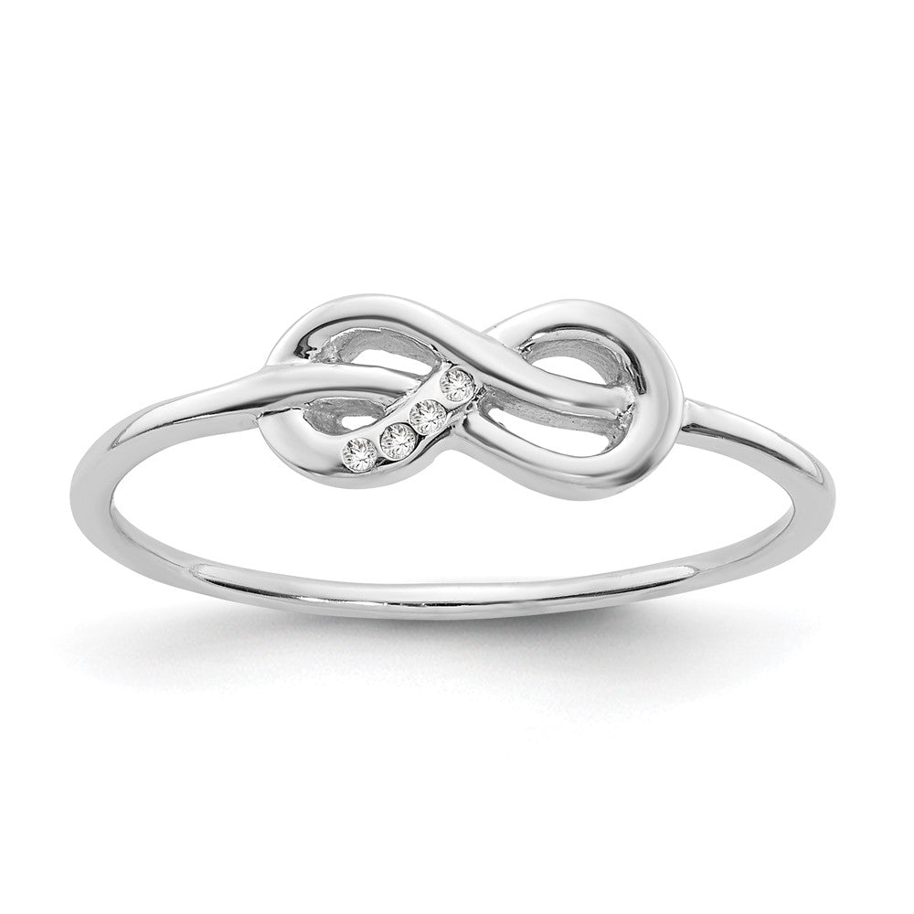 White Ice Sterling Silver Rhodium-plated Diamond Infinity Ring