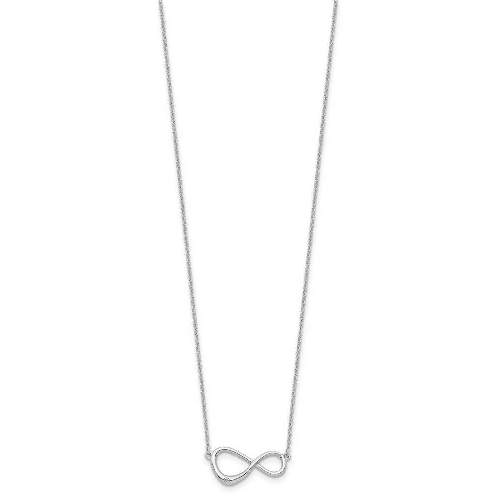 White Ice Sterling Silver Rhodium-plated 16 Inch Diamond Infinity Symbol Necklace