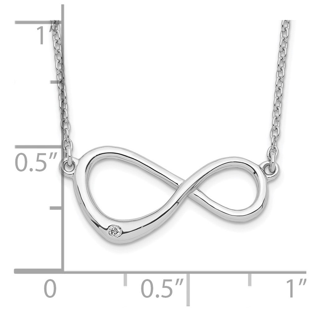 White Ice Sterling Silver Rhodium-plated 16 Inch Diamond Infinity Symbol Necklace