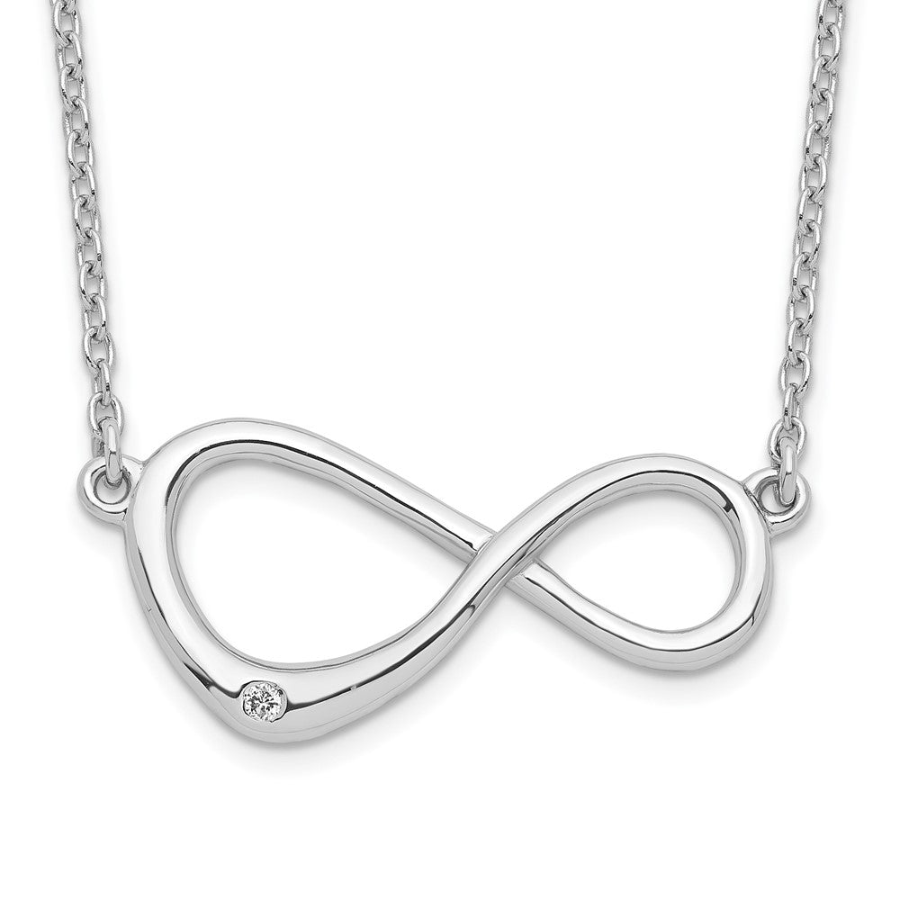 White Ice Sterling Silver Rhodium-plated 16 Inch Diamond Infinity Symbol Necklace