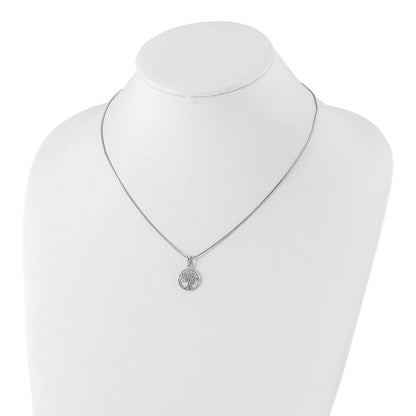 White Ice Sterling Silver Rhodium-plated 18 Inch Diamond Tree Necklace with 2 Inch Extender