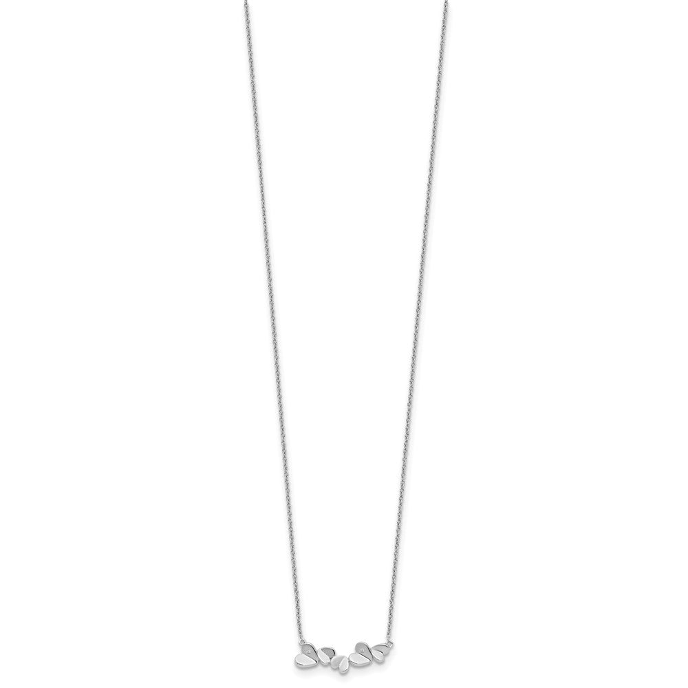 White Ice Sterling Silver Rhodium-plated 18 Inch Diamond Heart Bar Necklace