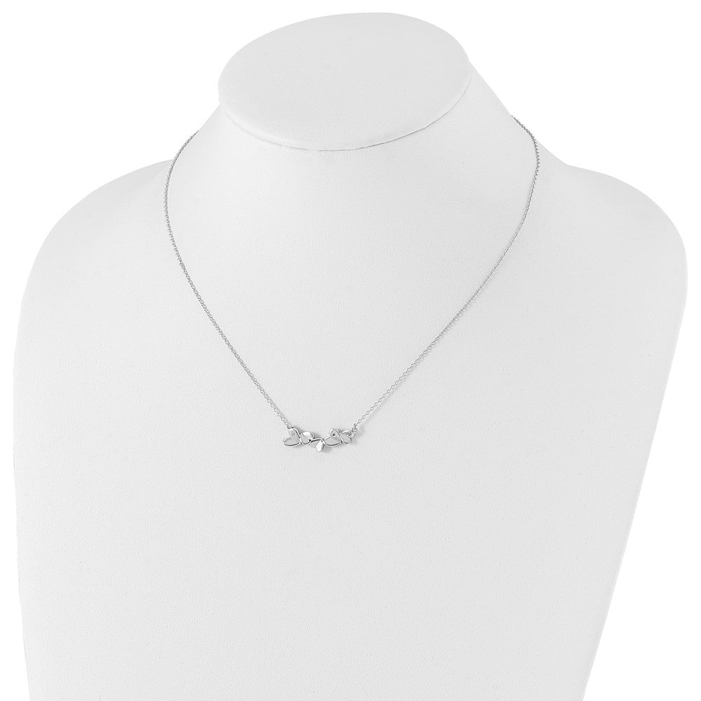 White Ice Sterling Silver Rhodium-plated 18 Inch Diamond Heart Bar Necklace