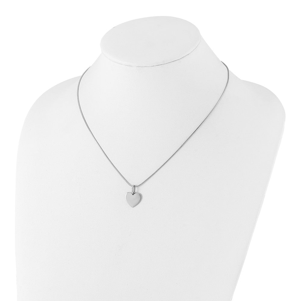 White Ice Sterling Silver Rhodium-plated 18 Inch Diamond Heart Necklace with 2 Inch Extender