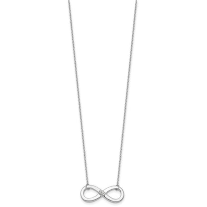 White Ice Sterling Silver Rhodium-plated 18 inch Diamond Infinity Necklace