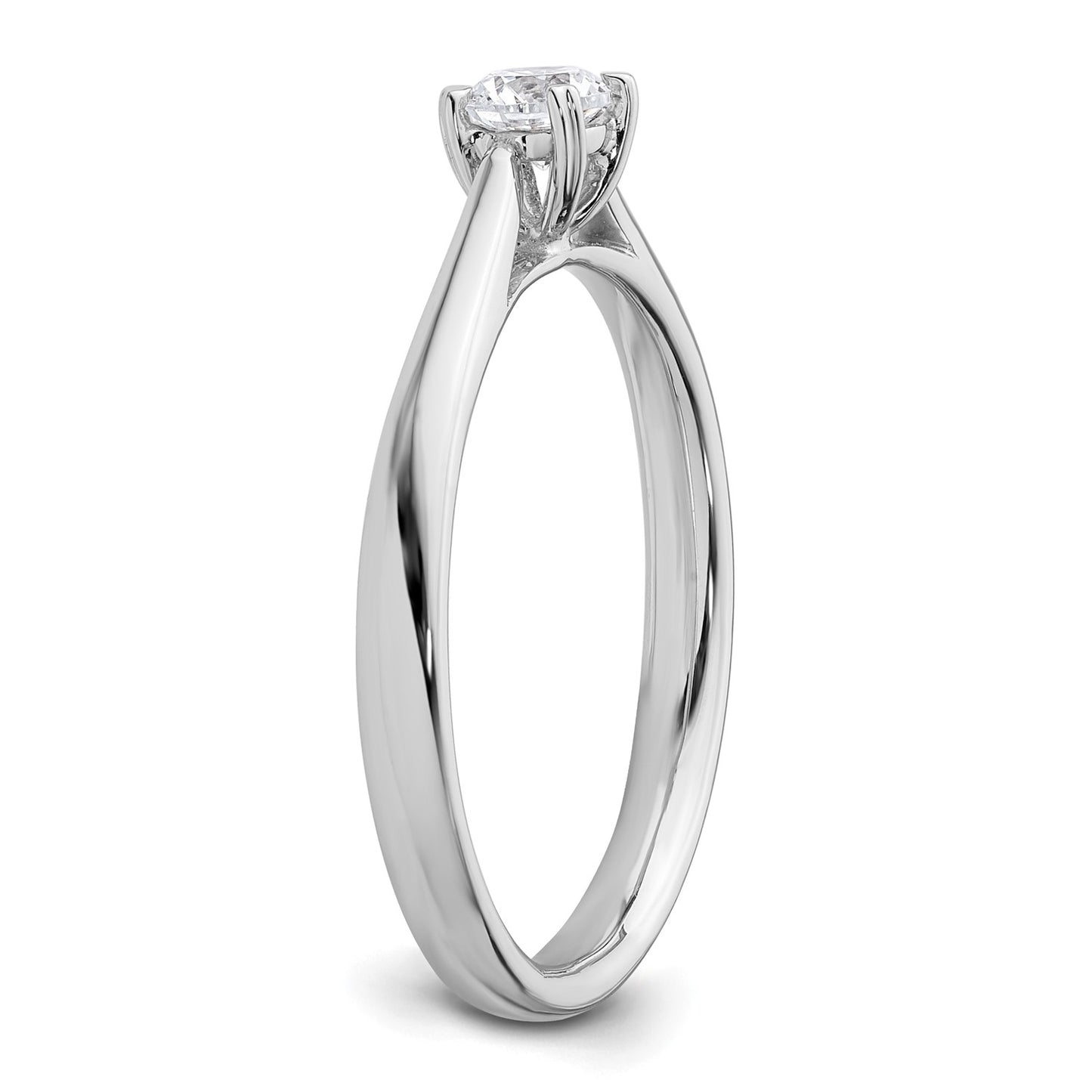 True Origin 14k White Gold 1/4 carat Lab Grown Diamond VS+ F+ Round Solitaire Engagement Ring