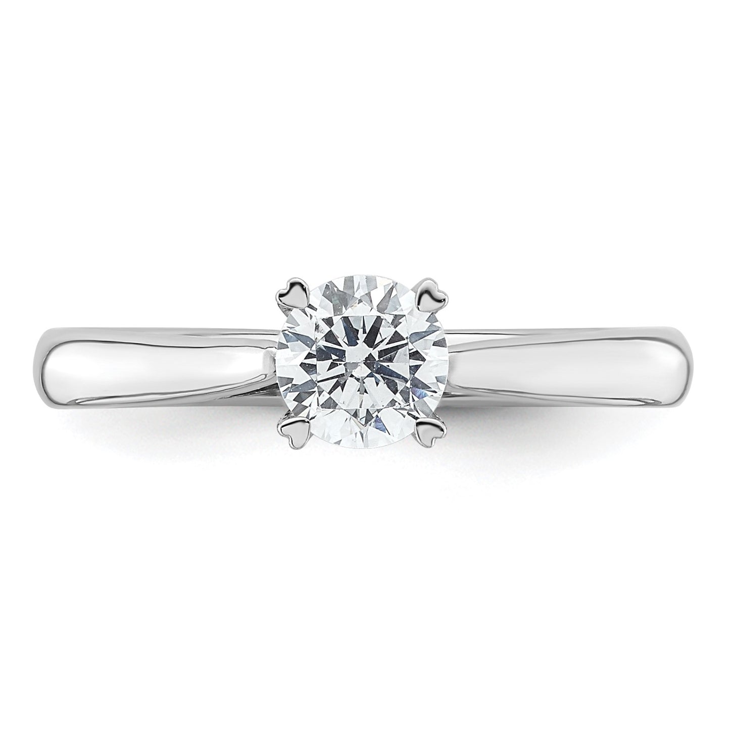 True Origin 14k White Gold 1/2 carat Lab Grown Diamond VS+ F+ Round Solitaire Engagement Ring