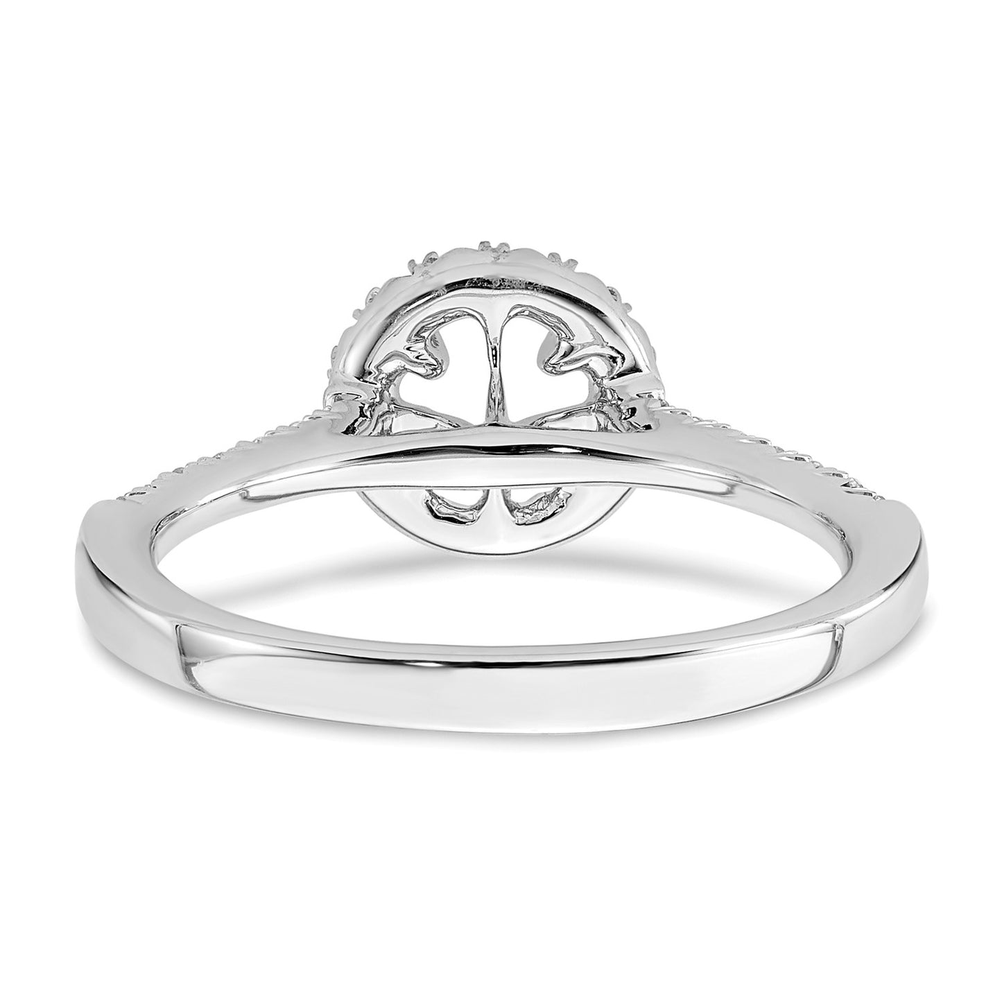 True Origin 14K White Gold 1/4 carat Lab Grown Diamond VS  D E F  Semi Mount Round Halo Engagement Ring