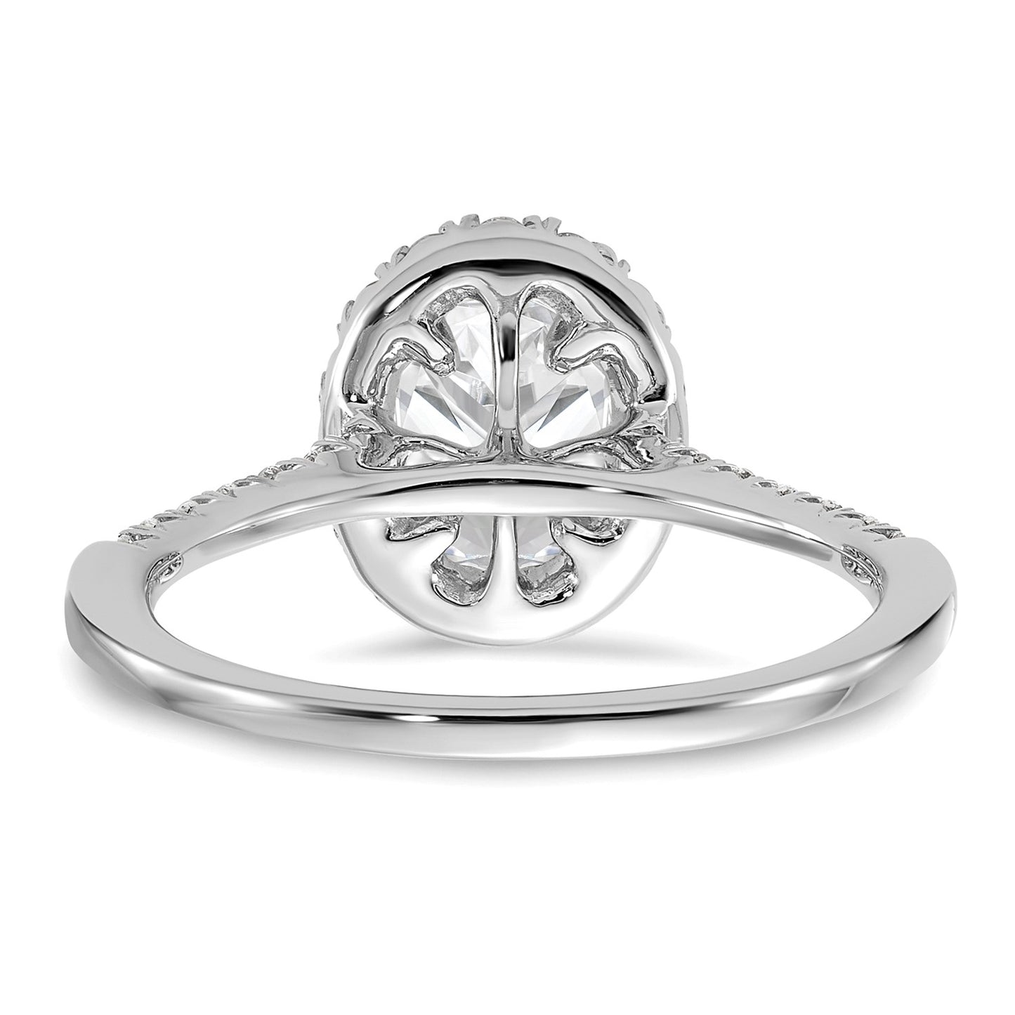 True Origin 14K White Gold 3/8 carat Lab Grown Diamond VS  D E F  Semi Mount Oval Halo Engagement Ring