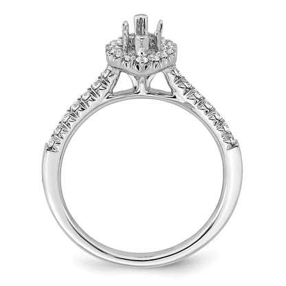 True Origin 14K White Gold 1/3 carat Lab Grown Diamond VS  D E F  Semi Mount Marquise Halo Engagement Ring