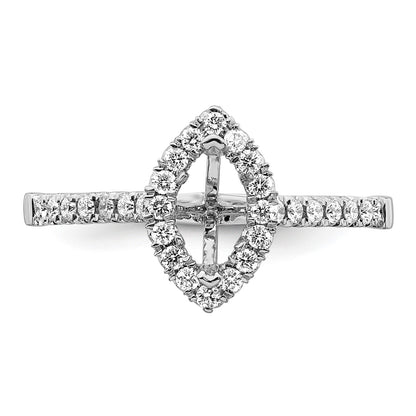 True Origin 14K White Gold 1/3 carat Lab Grown Diamond VS  D E F  Semi Mount Marquise Halo Engagement Ring