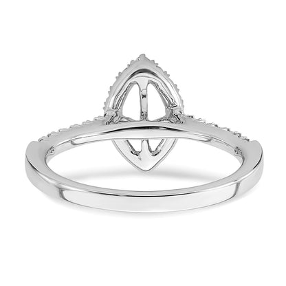 True Origin 14K White Gold 1/3 carat Lab Grown Diamond VS  D E F  Semi Mount Marquise Halo Engagement Ring