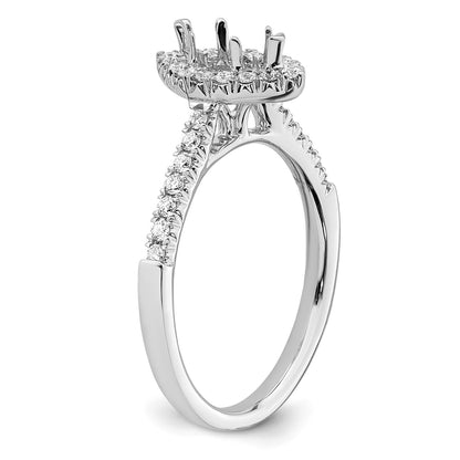 True Origin 14K White Gold 1/3 carat Lab Grown Diamond VS  D E F  Semi Mount Marquise Halo Engagement Ring