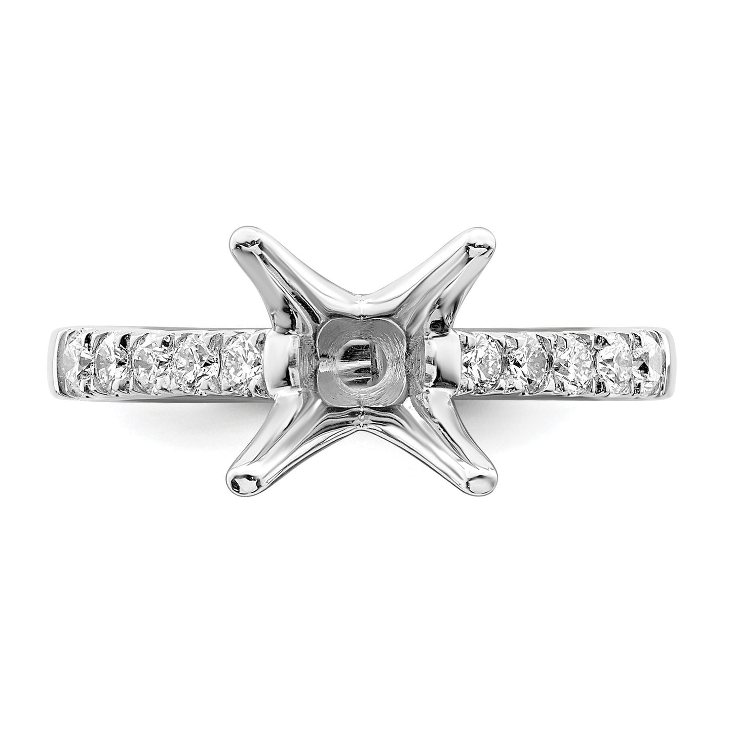 True Origin 14K White Gold 3/8 carat Lab Grown Diamond VS  D E F  Semi Mount Round Engagement Ring