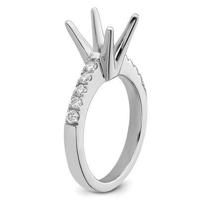 True Origin 14K White Gold 3/8 carat Lab Grown Diamond VS  D E F  Semi Mount Round Engagement Ring