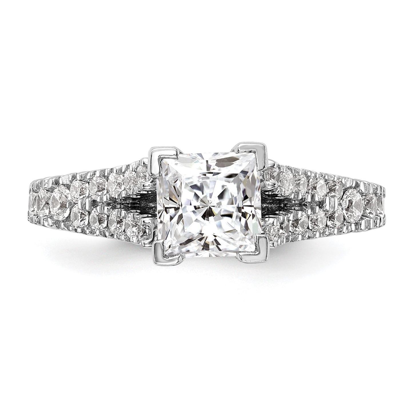 True Origin 14K White Gold 1/2 carat Lab Grown Diamond VS  D E F  Semi Mount Peg Set Engagement Ring