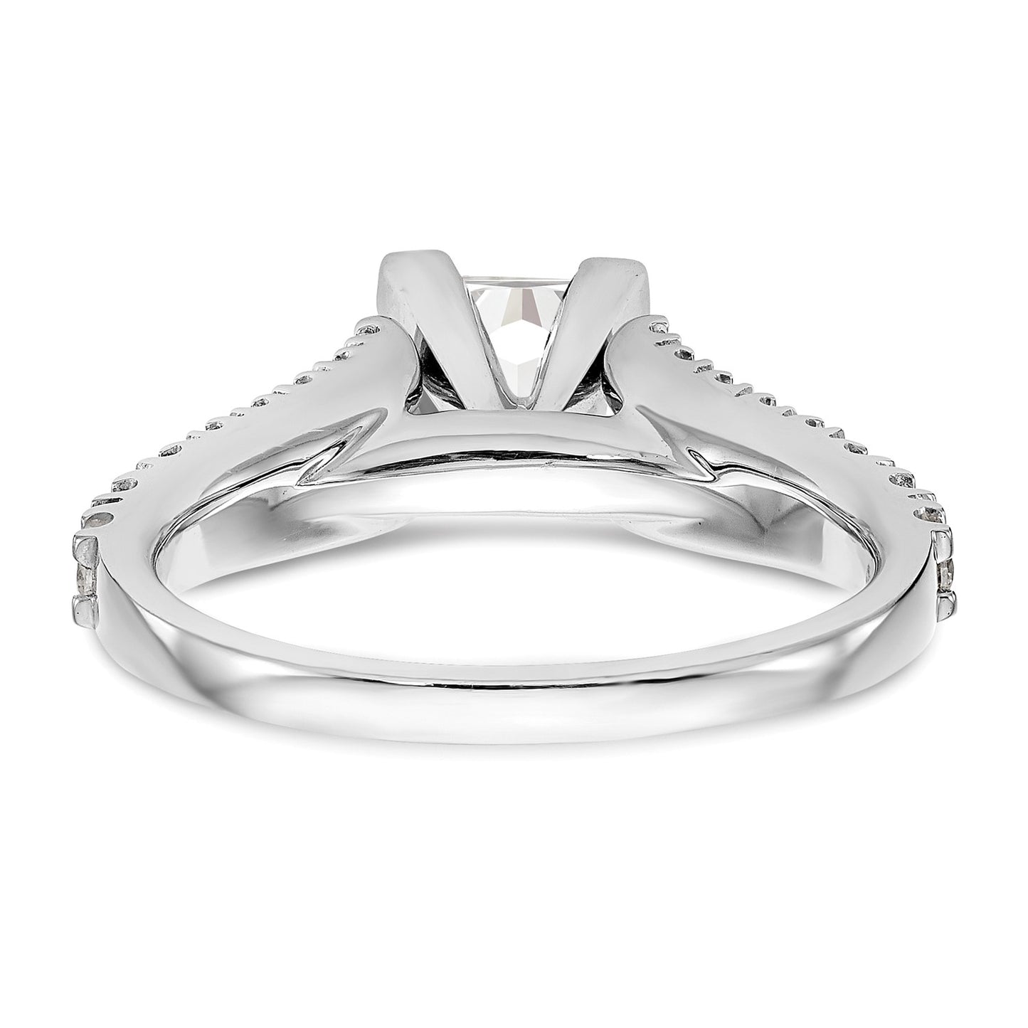 True Origin 14K White Gold 1/2 carat Lab Grown Diamond VS  D E F  Semi Mount Peg Set Engagement Ring