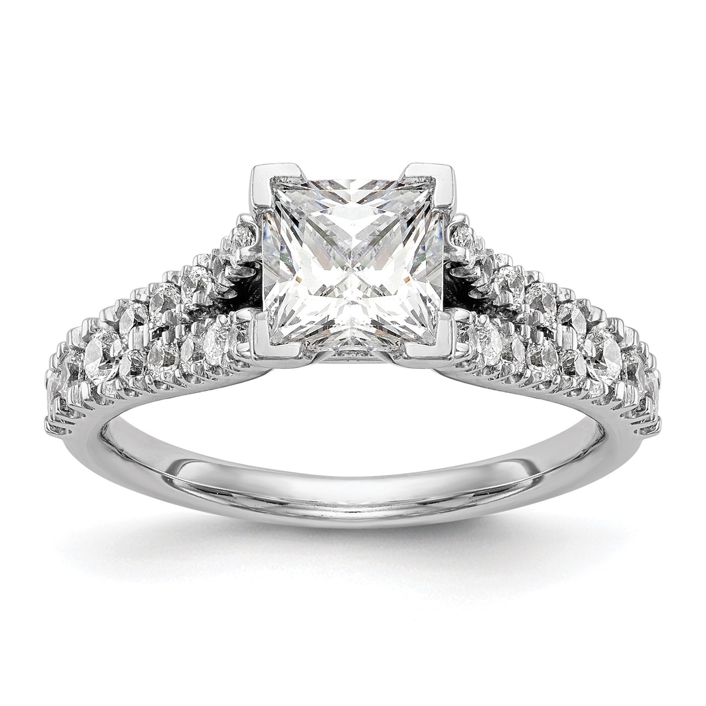 True Origin 14K White Gold 1/2 carat Lab Grown Diamond VS  D E F  Semi Mount Peg Set Engagement Ring