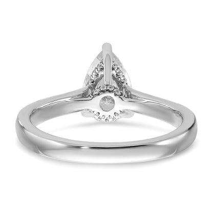 True Origin 14k White Gold 1/4 carat Lab Grown Diamond VS  D E F  Semi Mount Pear Engagement Ring